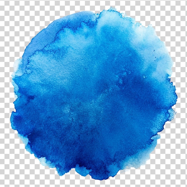 PSD abstract blue watercolor stain isolated on transparent background