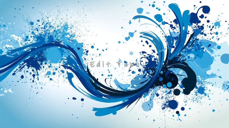 PSD abstract blue wave splash design