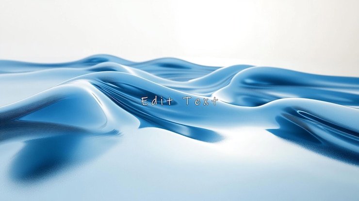 PSD 추상적인 파란색 파동 풍경 3d 렌더링