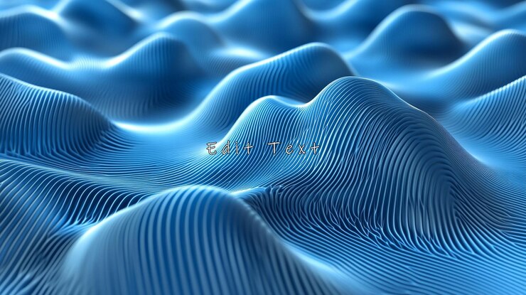 PSD abstract blue wavy surface with lines