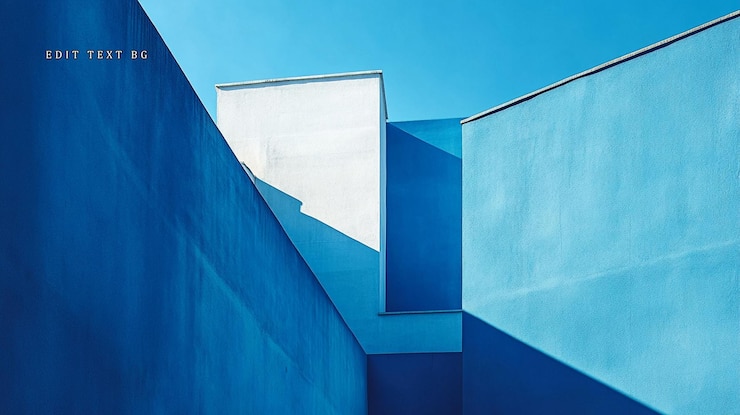 PSD abstract blue and white building architecture with shadows