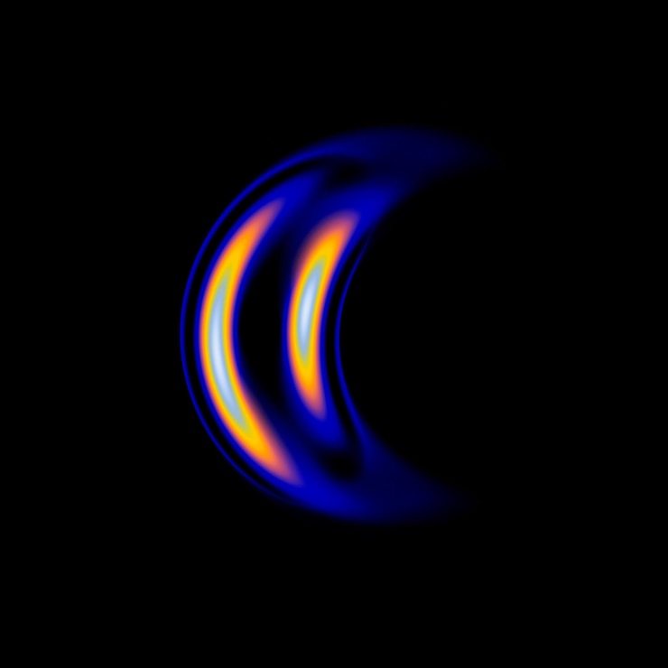 PSD abstract blue and yellow energy waves on black background