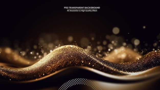 PSD abstract blurred gold bokeh glitter lights background holiday banner texture backdrop