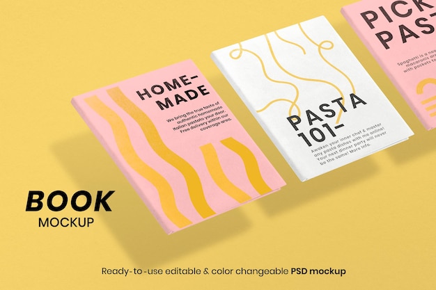 Cancelleria psd mockup copertina di libro astratto