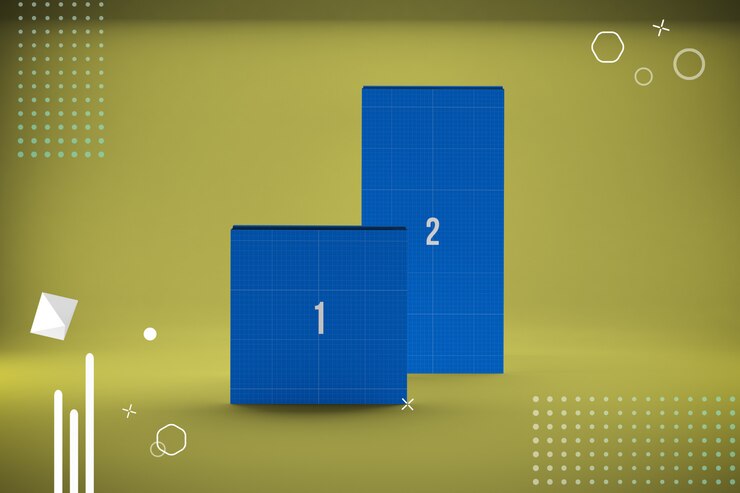 PSD abstract boxes mockup