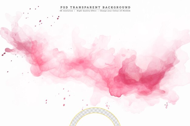 PSD abstract bright pink watercolor blob on white background