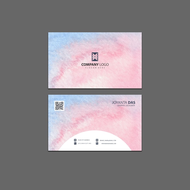 Abstract brush paint creative business card template