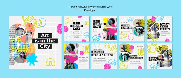 Abstract bubble mask  instagram posts