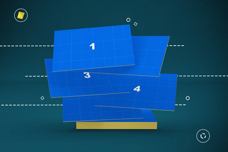 PSD abstract business cards mockup