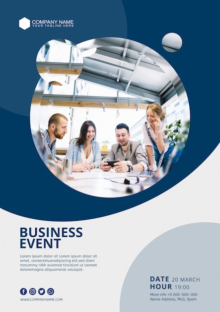 PSD abstract business event poster template