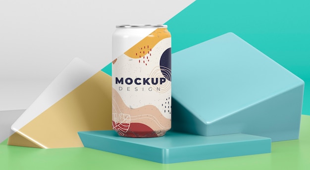 Abstract can packaging concept mock-up