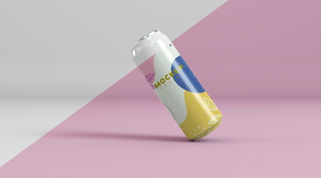 PSD abstract can packaging concept mock-up