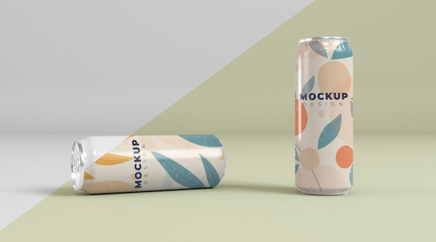 PSD abstract can packaging concept mock-up