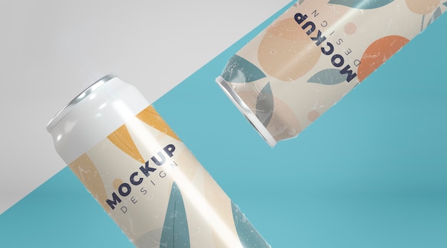 PSD abstract can packaging concept mock-up