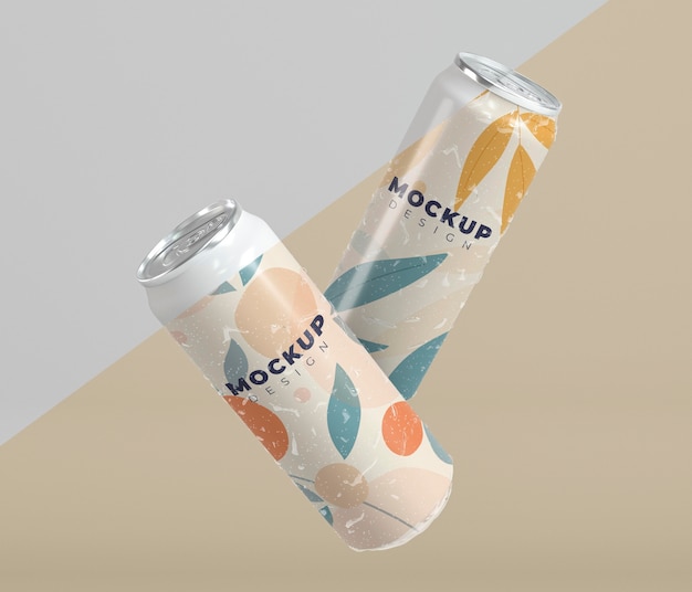 Abstract can packaging concept mock-up