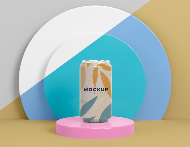 Abstract can packaging mock-up