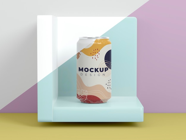 PSD abstract can packaging mock-up