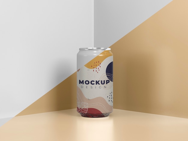 Abstract can packaging mock-up