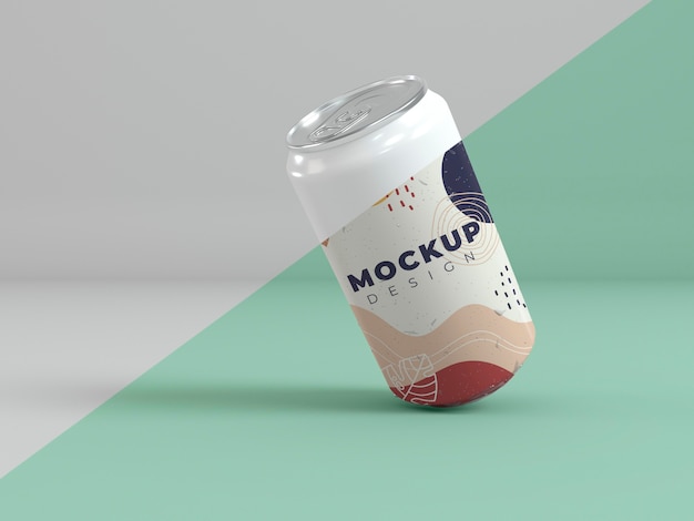 PSD abstract can packaging mock-up