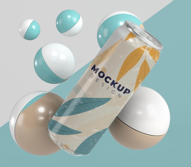 Abstract can packaging mock-up