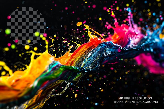 PSD abstract canvas paint splashes on transparent background