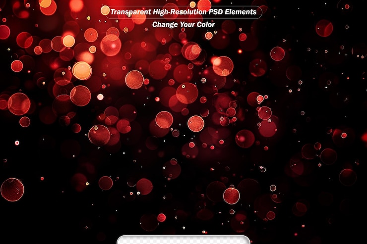 PSD abstract christmas background with bokeh defocused lights and red color