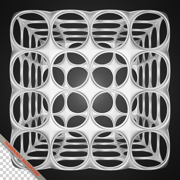 PSD abstract chrome metal 3d cube