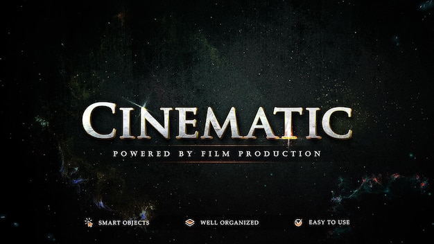 PSD abstract cinematic title effect 3d style