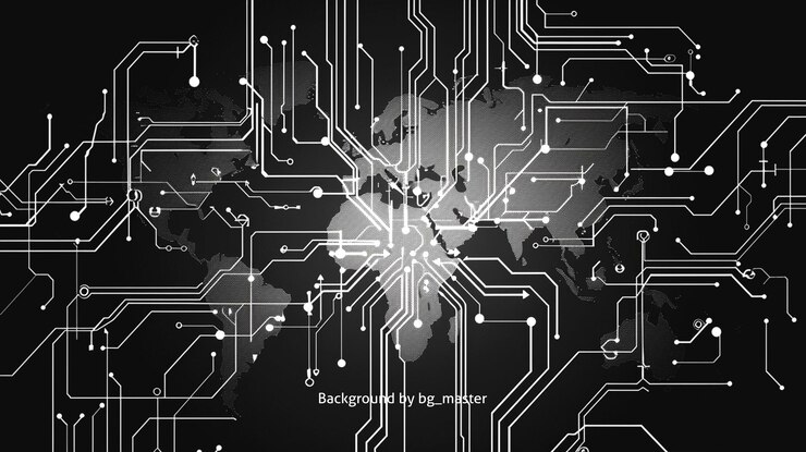 PSD abstract circuit board futuristic technology processing background