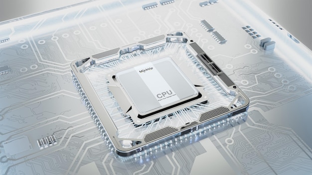 PSD abstract circuit board. space on processor or cpu can be used text input or banner.