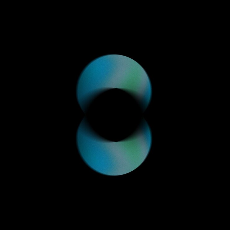 PSD abstract circular reflection with blue gradient