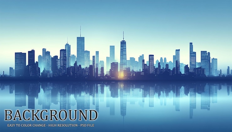 PSD abstract city building skyline metropolitan