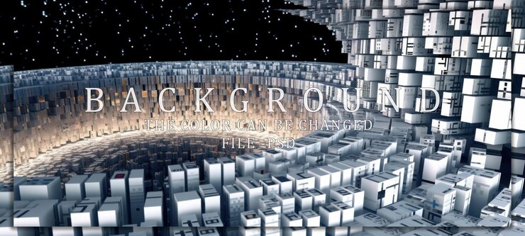 PSD abstract cityscape in space