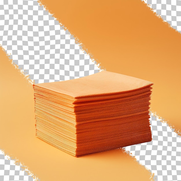 PSD Абстрактный крупный план сложенных оранжевых бумажных салфеток
