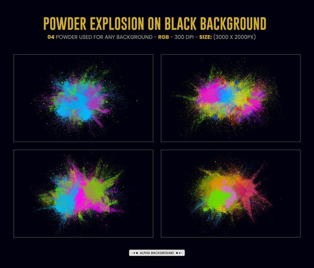 抽象的な色の粉塵と色粉の爆発、粒子で粉塵をペイント