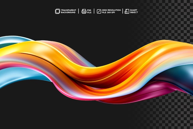 PSD abstract colorful 3d fluid design with playful interactions without background