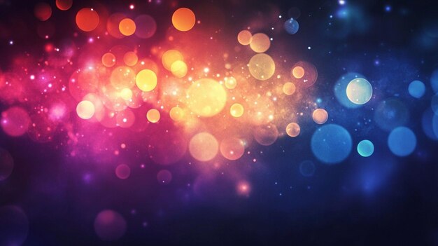 abstract colorful bokeh background with glowing lights and sparkles