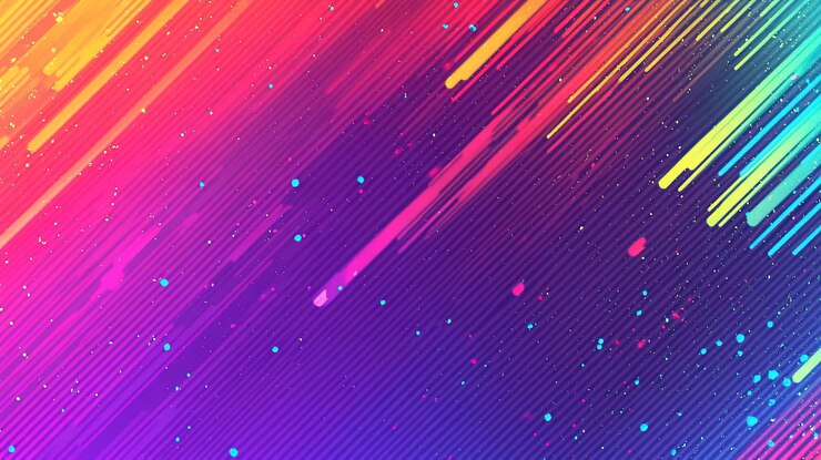 PSD abstract colorful diagonal lines and particles background