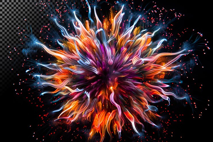 PSD abstract colorful explosion
