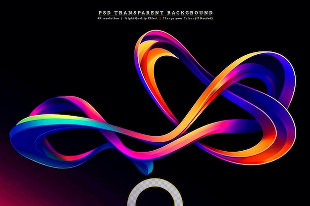 PSD abstract colorful fluid on transparent background