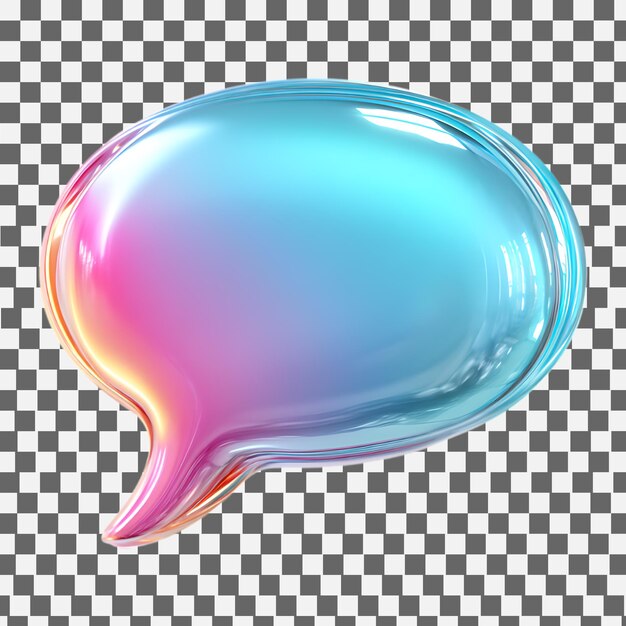 Abstract Colorful Glossy Speech Bubble 3D Render for Chat Communication or Messaging App Icon