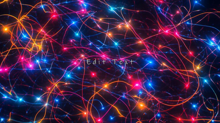 PSD abstract colorful glowing network lines and nodes