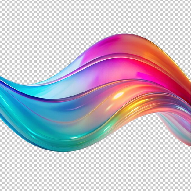 PSD abstract colorful gradient colorful wave on transparent background