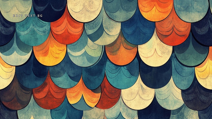PSD abstract colorful overlapping scales pattern background texture