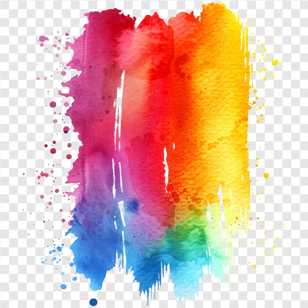 PSD abstract colorful paint splash texture on transparent background