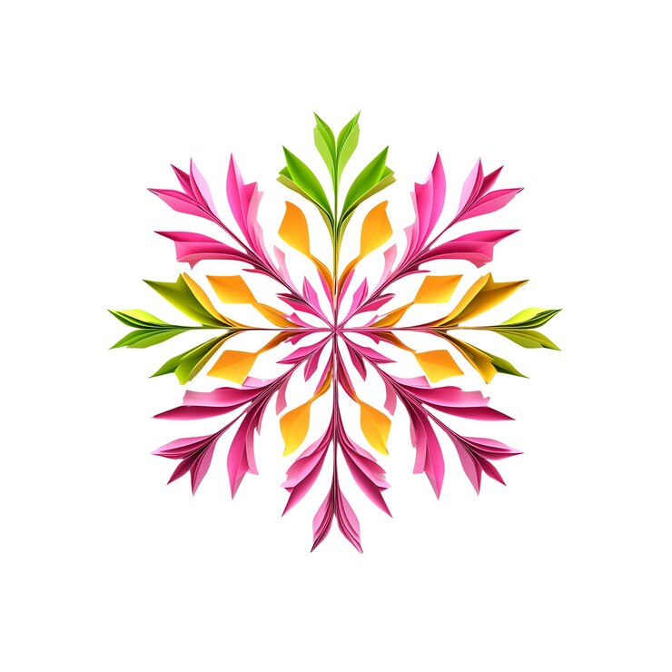 PSD abstract colorful paper snowflake mandala design