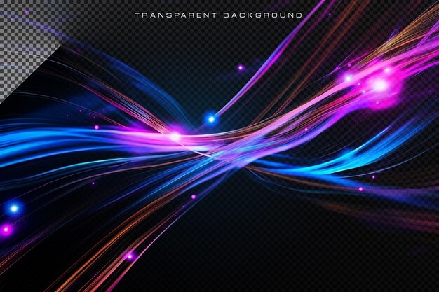 PSD abstract colorful shining waves on transparent overlay