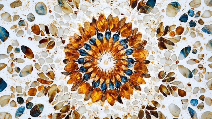 PSD abstract colorful stone mosaic mandala