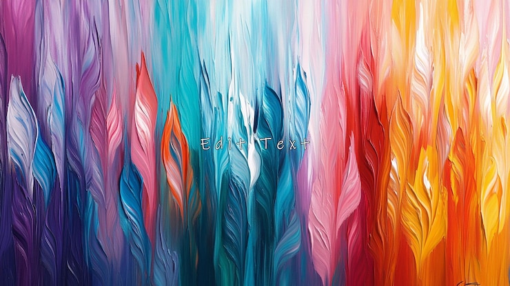 PSD abstract colorful vibrant painting with dynamic brushstrokes