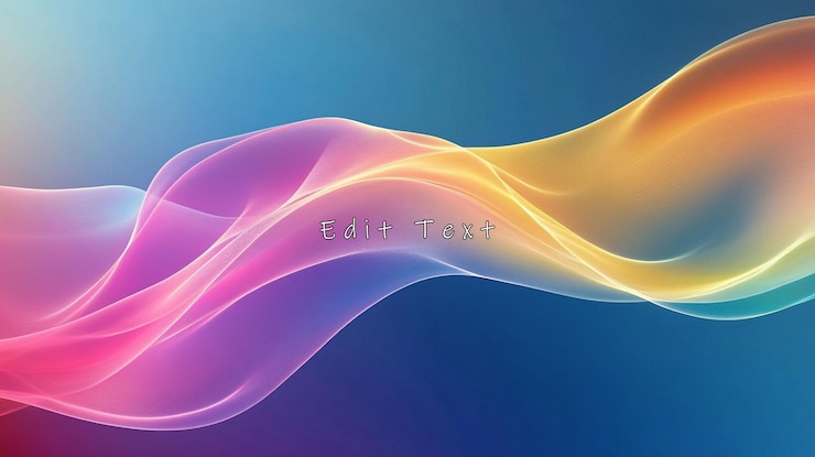 PSD abstract colorful wave flowing smoothly